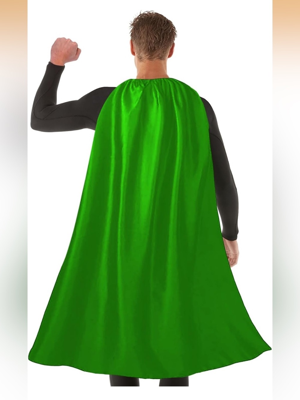 NWT adult | unisex, green front tie, superhero cape